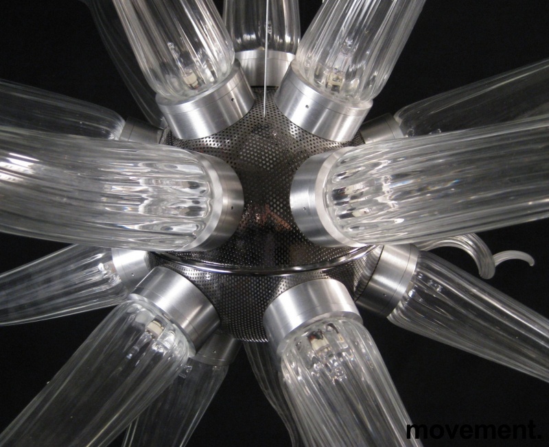 Solgt!Stor taklampe i håndlaget glass fra - 3 / 3