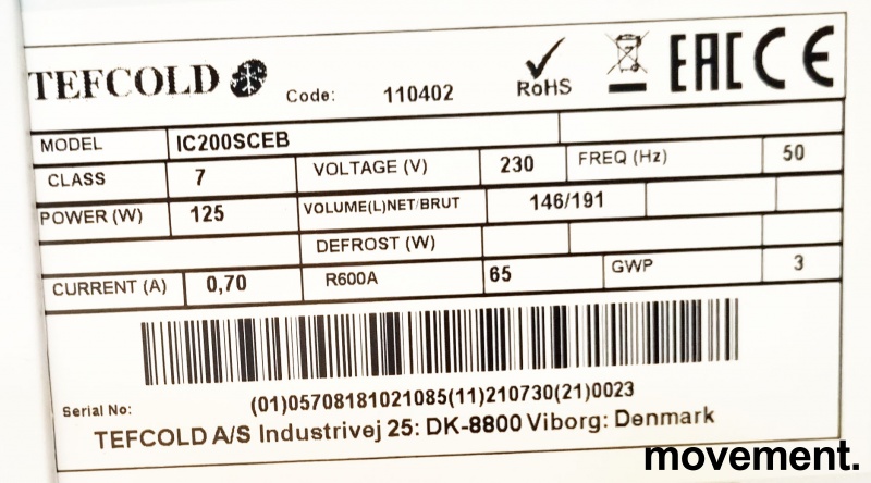 Solgt!Fryseboks Tefcold for - 5 / 5