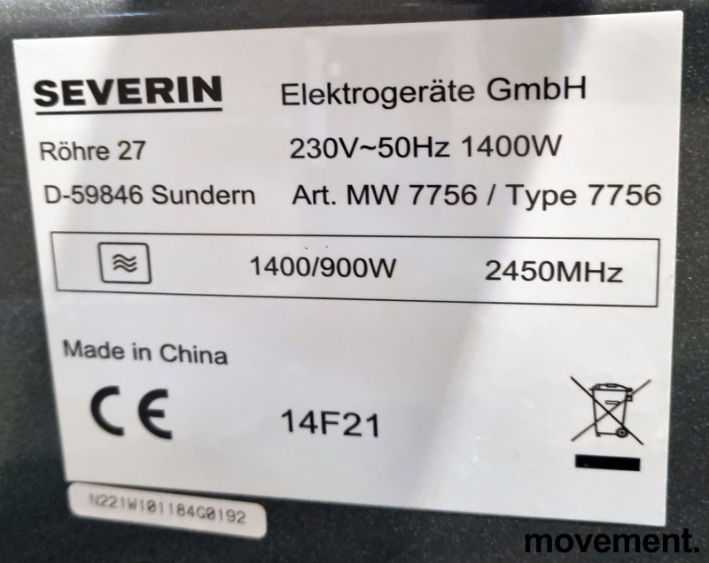 Solgt!Mikrobølgeovn fra Severin, MW7756, - 3 / 3