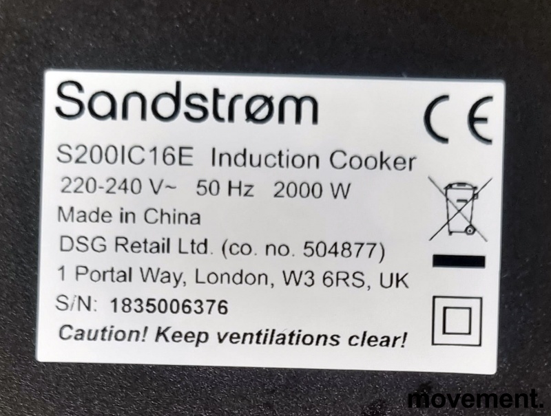 Solgt!Induksjonstopp kokeplate fra - 2 / 2