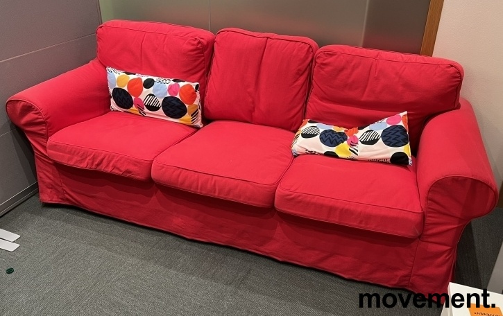 Solgt!Ikea Ektorp sofa 3seter i rødt - 2 / 2