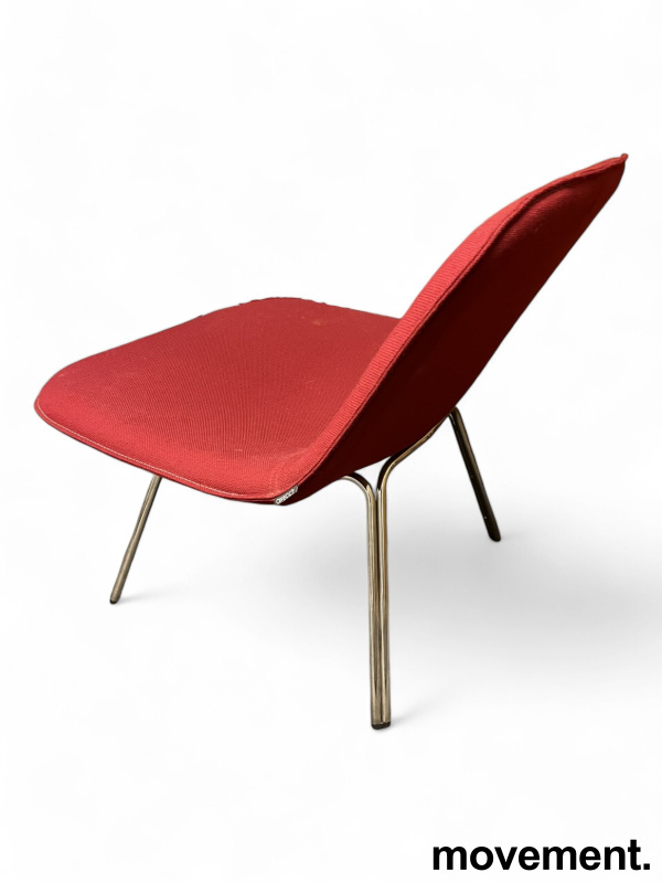 Loungestol i vinrødt stoff / krom - 2 / 2