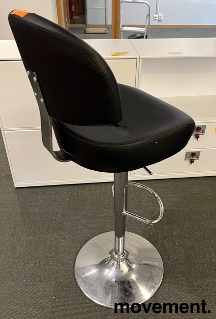 Solgt!Enkel barstol i kunstskinn / krom, - 2 / 2