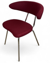 Konferansestol / besøksstol i lilla ullstoff / krom fra Mitab, modell Ving, design: Jurij Rahimkulov, NYTRUKKET