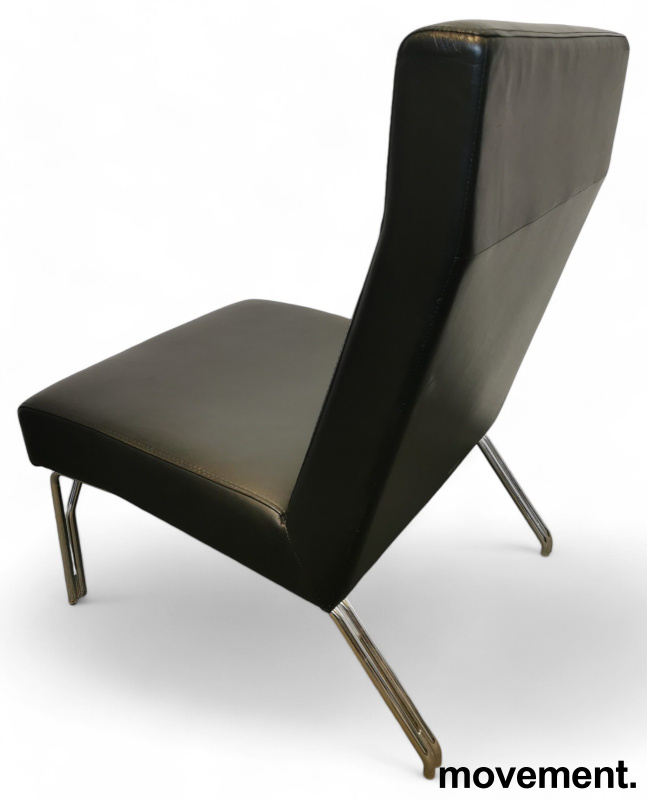 Loungestol / lenestol i sort skinn - 2 / 2