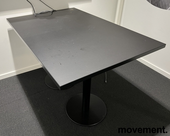 Solgt!Kompakt møtebord i sort linoleum / - 1 / 2