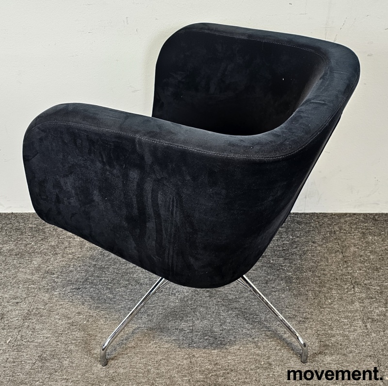 Solgt!Loungestol i sort mikrofiberstoff - 2 / 3