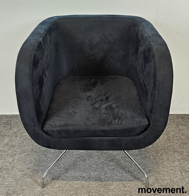 Solgt!Loungestol i sort mikrofiberstoff - 3 / 3