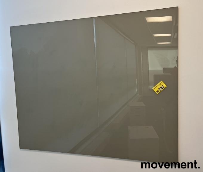 Solgt!Whiteboard i varmgrått glass fra