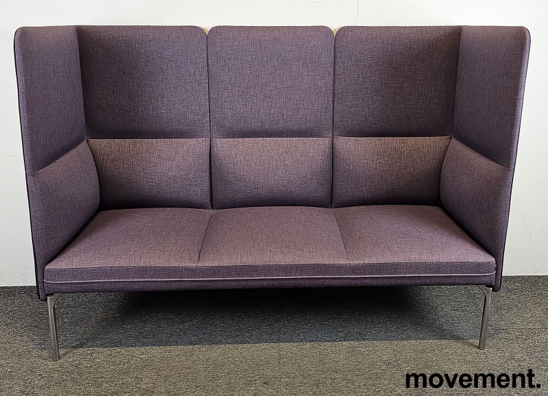 Solgt!3-seter sofa / lounge i mørk lilla - 2 / 4