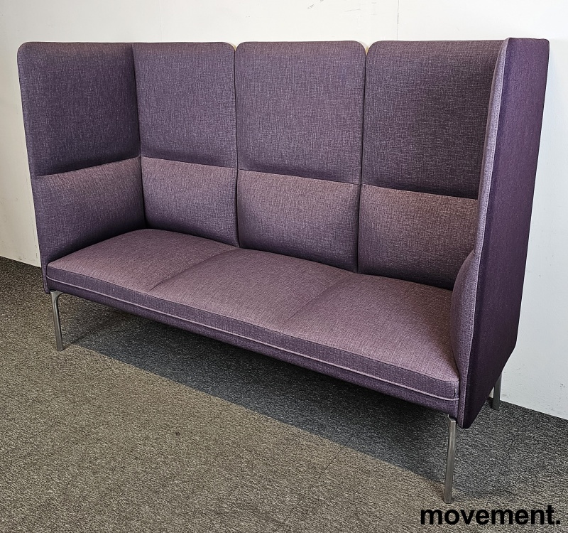 Solgt!3-seter sofa / lounge i mørk lilla - 1 / 4