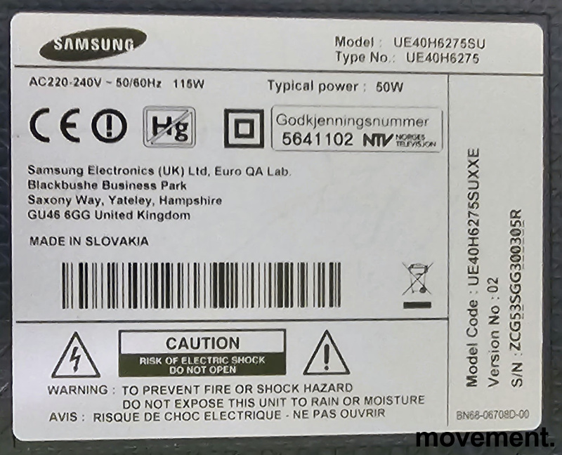 Solgt!Samsung UE40H6275SU 40toms LED - 4 / 4
