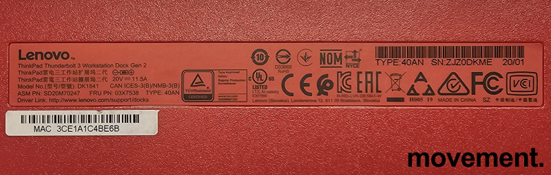 Solgt!Lenovo Thinkpad Thunderbolt 3 - 4 / 6