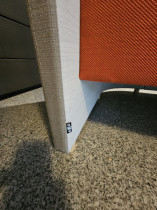 Loungesofa / alkovesofa fra EFG i grå / orange, 185cm bredde, Surround, pent brukt