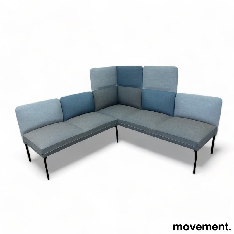 Solgt!Hjørnesofa / lounge i blåtoner fra - 1 / 2