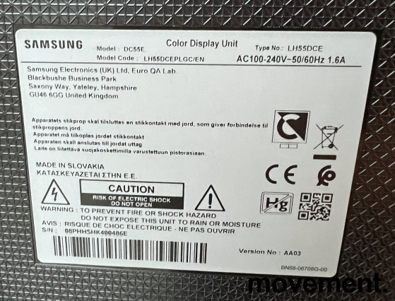 Signage-skjerm: Samsung DC55E, - 2 / 2