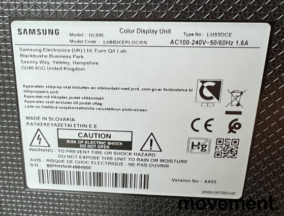 Signage-skjerm: Samsung DC55E, - 2 / 2