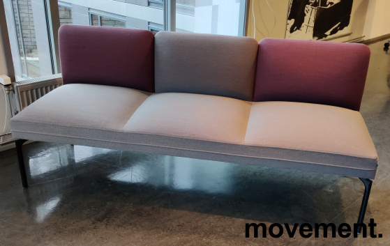 Solgt!3-seter sofa / lounge i lillagrått - 2 / 3