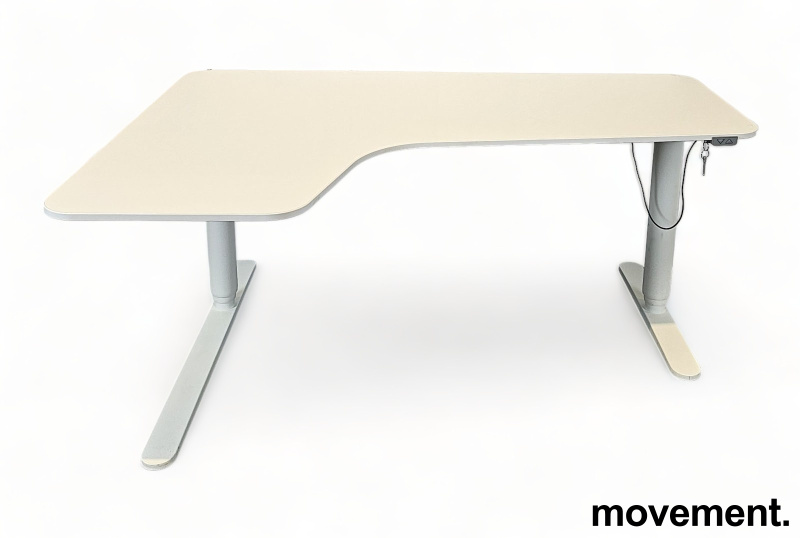 Solgt!IKEA Bekant hjørnebord i hvitt, - 1 / 2