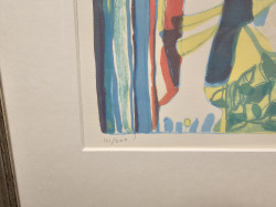 Signert og nummerert 121/200 litografi av Marie-Jose Horverak, "Relax", 77,5x67,5cm med ramme