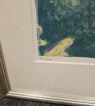 Signert og nummerert 72/200 litografi av Marie-Jose Horverak, "La Siesta", 65,5x82,5cm med ramme
