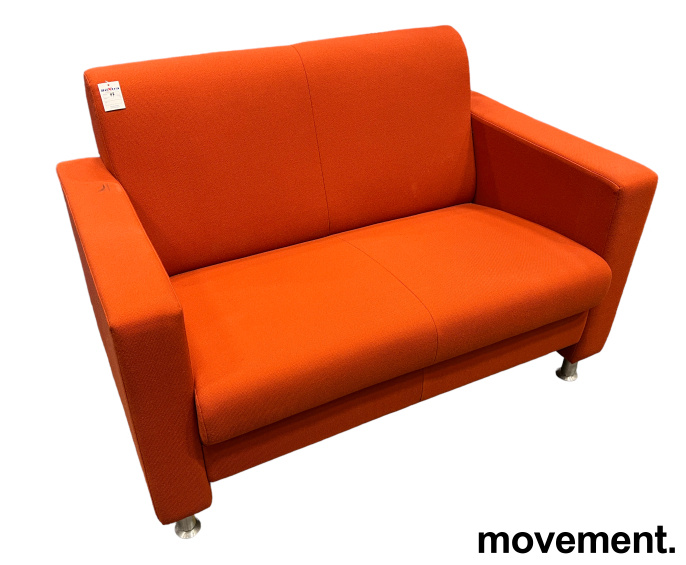 Solgt!Sofa 2-seter i orange stoff fra
