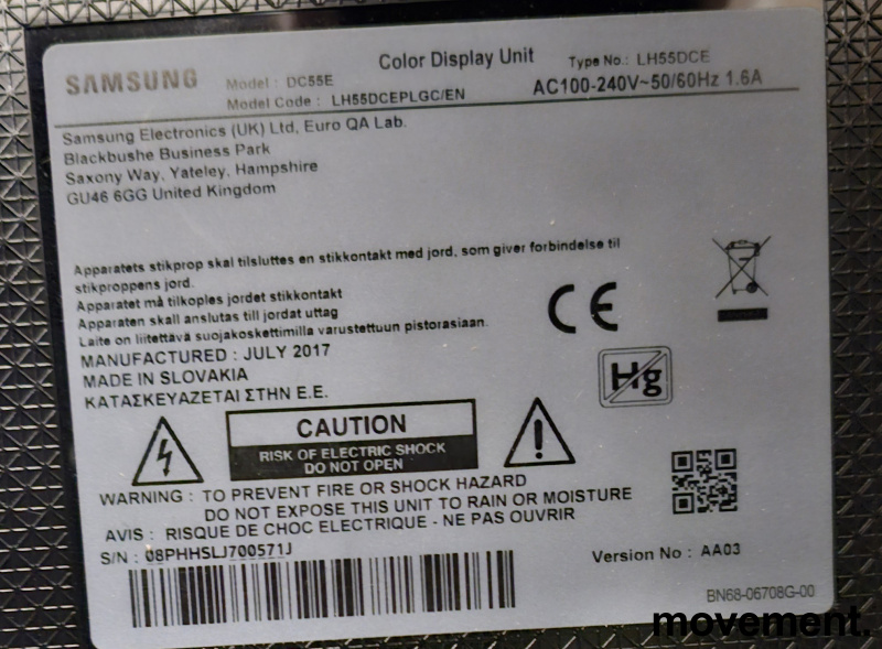 Solgt!Signage-skjerm: Samsung DC55E, - 3 / 4