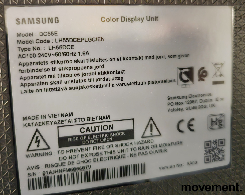 Solgt!Signage-skjerm: Samsung DC55E, - 2 / 4
