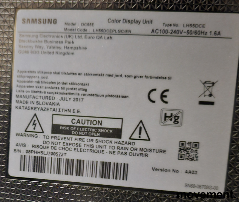 Signage-skjerm: Samsung DC55E, - 4 / 4