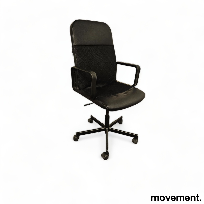 Solgt!IKEA Renberget kontorstol i sort - 1 / 2