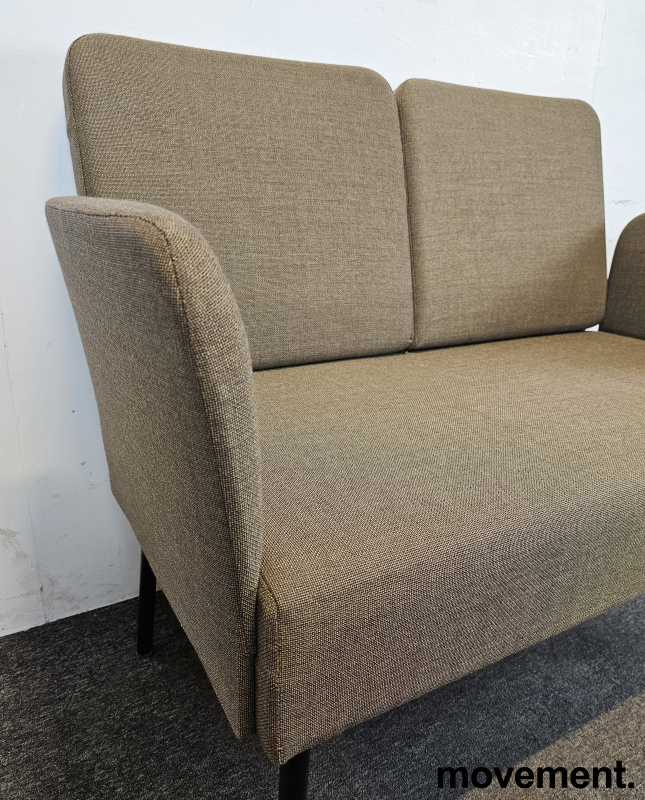 2-seter sofa i brunt stoff, sort - 4 / 4