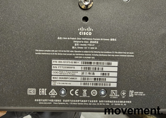 Solgt!Cisco TelePresence Precision 60 - 4 / 4