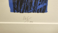 Signert og nummerert 165/200 litografi av Bjørn Sigurd Tufta  "Landskap", 79x99cm med ramme