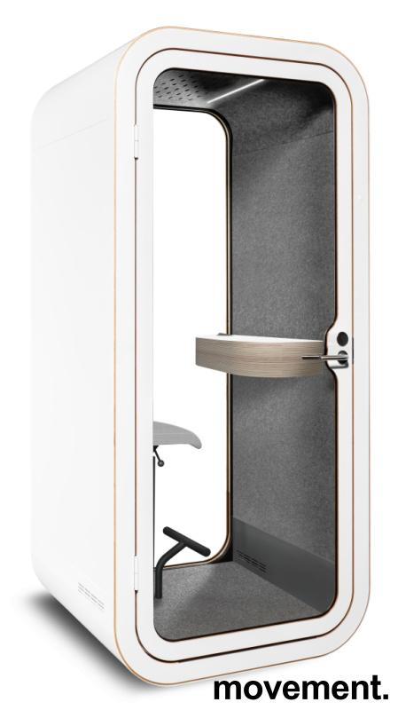 Solgt!Lydisolert telefonkiosk i glass /