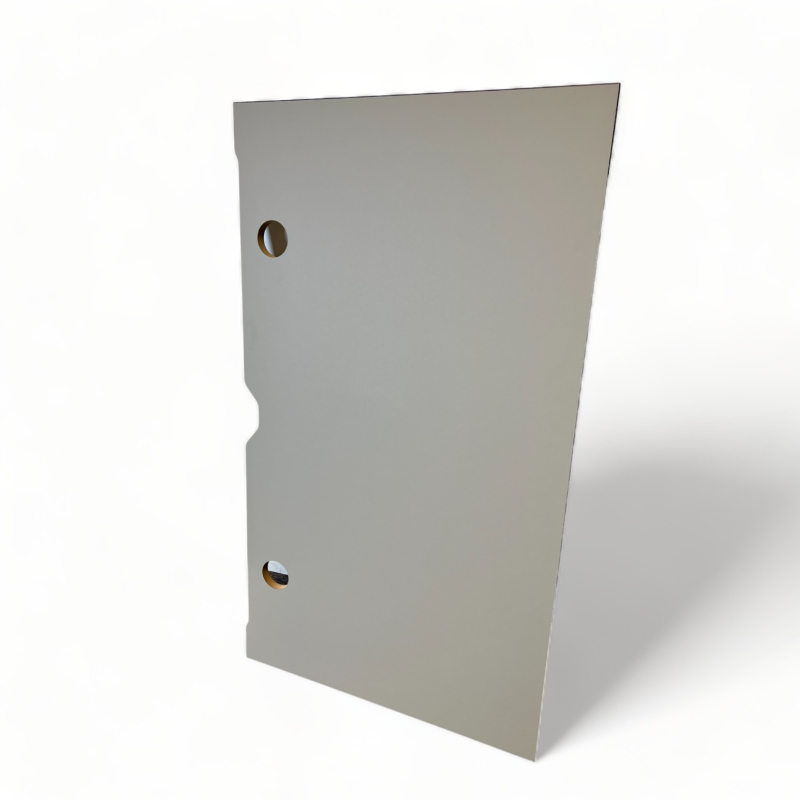 Bordplate i lys grå linoleum / sort