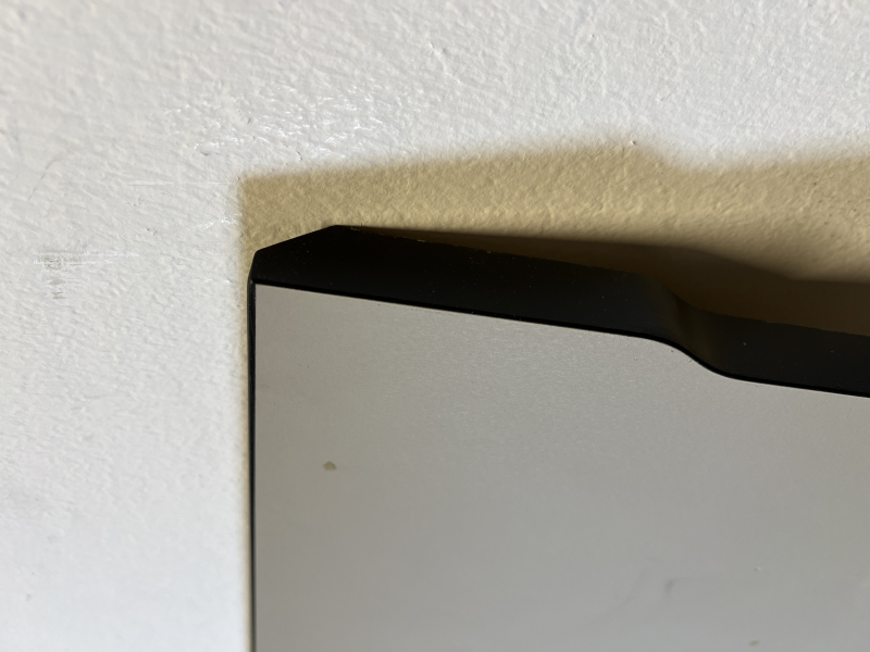 Bordplate i lys grå linoleum / sort