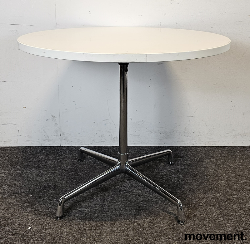 Solgt!Rundt design-møtebord i hvitt, - 2 / 3