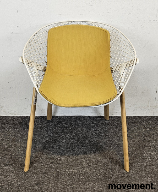 Solgt!Loungestol i hvitt / gult - 4 / 4