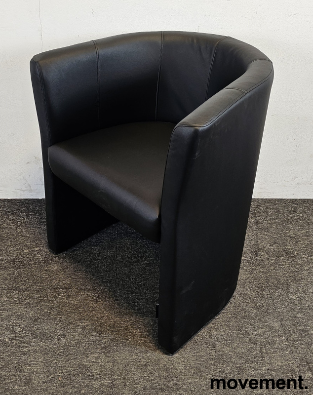 Solgt!Loungestol / clubstol i sort - 2 / 4