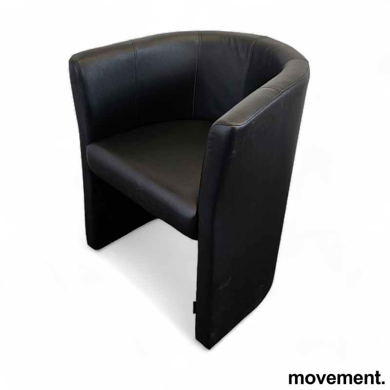 Solgt!Loungestol / clubstol i sort - 1 / 4