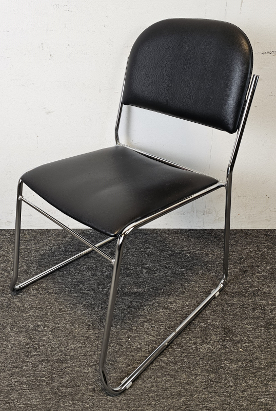 Besøksstol sort /krom, pent brukt