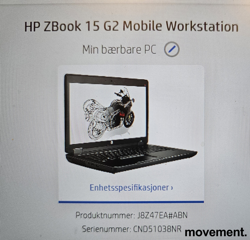 Solgt!HP Zbook 15 Gen2, Mobile - 2 / 5