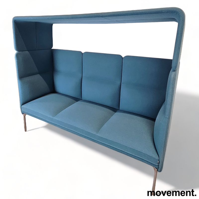 Solgt!3-seter sofa / lounge i blått stoff - 2 / 2