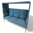 3-seter sofa / lounge i blått stoff - 2 / 2