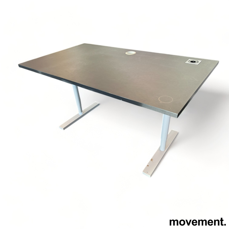 Solgt!Skrivebord i sort linoleum / grått - 1 / 2