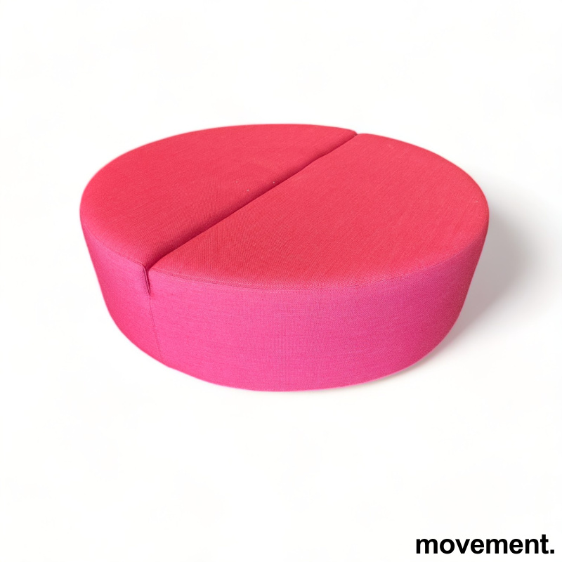 Solgt!Puff fra Martela i rosa stoff,