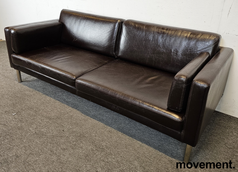 Solgt!Sofa i brunt skinn, Ikea modell - 3 / 3