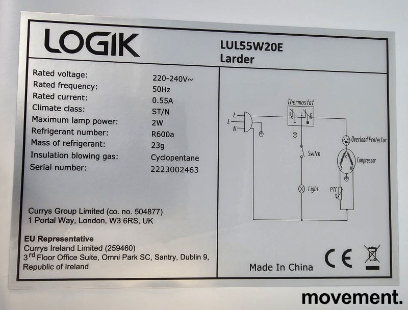 Solgt!Lite kjøleskap fra Logik, modell - 5 / 5