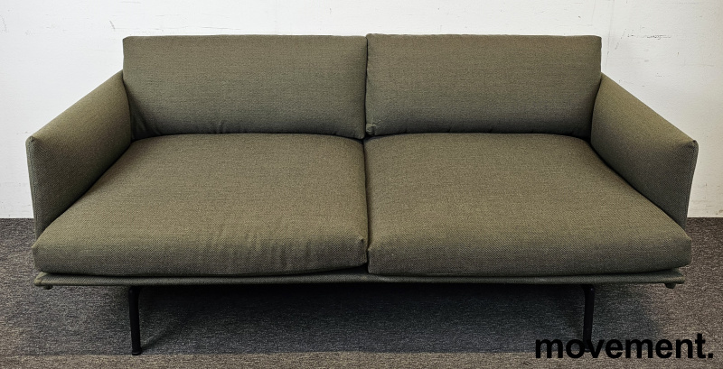 2-seter sofa i mørk grønt stoff fra - 2 / 3