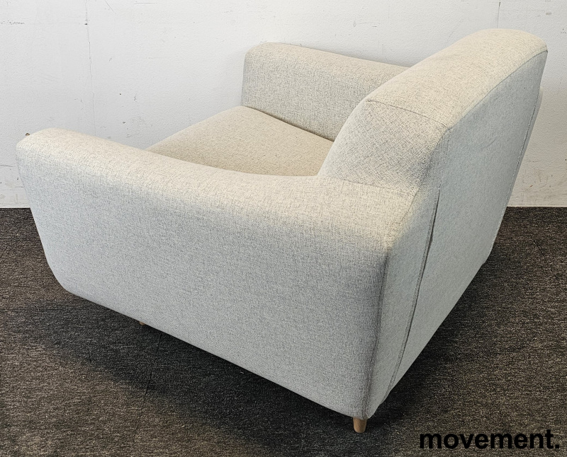 Solgt!Loungestol i beige stoff / ben i - 3 / 5
